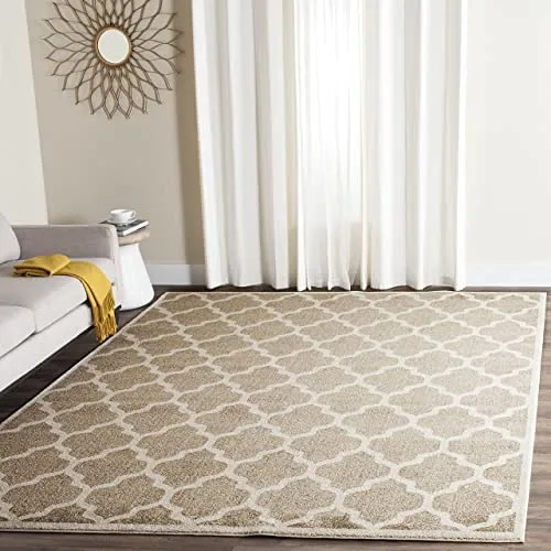 Miniatura 33 de SAFAVIEH Amherst Collection AMT420E - Alfombra para pasillo, 2 pies 3 pulgadas x 7 pies, beige y gris claro, diseño de enrejado marroquí,