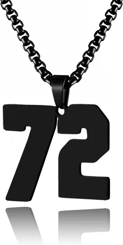 Miniatura 72 de Collar de Número Dorado para Hombre, Cadena de Acero Inoxidable con Colgante de Número para Atletas, Joyería Deportiva Personalizada para Niños