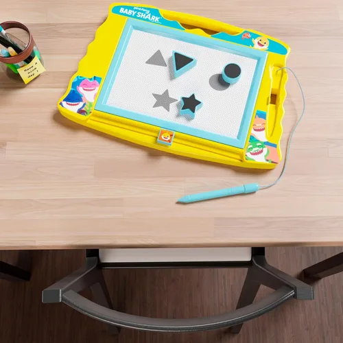 Miniatura 7 de Lollipop Baby Shark - Pizarra de dibujo magnética con lápiz capacitivo y 3 sellos, para niños o niñas (azul).