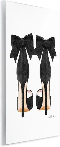 Miniatura 2 de Stupell Industries Glam Zapatos de tacón con lazo negro para pared, fabricado con orgullo en Estados Unidos, 10 x 15 pulgadas