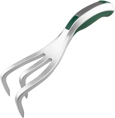 Cultivador de mano de jardín con garra ancha, rastrillo de mano para desmalezar y tornear el suelo, herramienta para raspar afloja la tierra y raspa