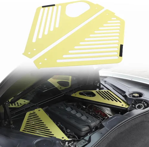 Miniatura 12 de Sekhyna Cubierta de panel de bahía del motor compatible con Chevrolet Corvette C8 Stingray 2020-2024 aleación de aluminio 2 piezas compartimento