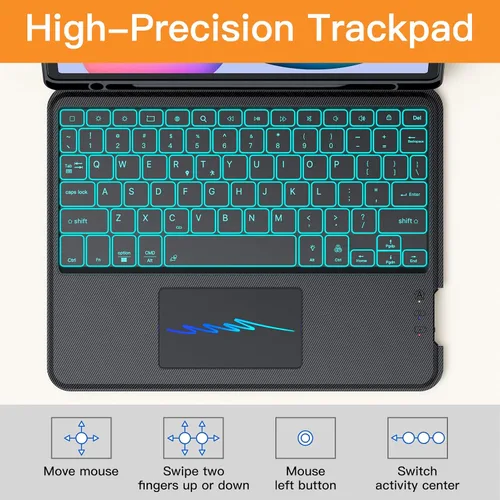 Miniatura 3 de Funda de teclado desmontable magnética para Samsung Galaxy Tab S6 Lite de 10,4 pulgadas 7Color Backlit Bluetooth Trackpad Keyboard