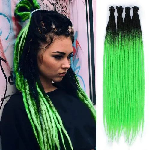 Miniatura 23 de Kraler - Extensiones de rastas de 22 pulgadas con 40 hebras, trenzadas a mano, estilo reggae, de color blanco perla, sintéticas, de 0,6 cm de ancho