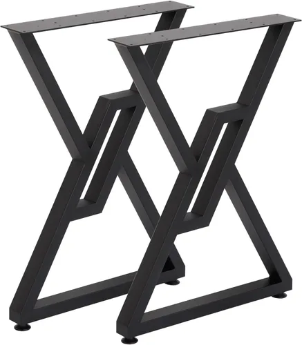 Miniatura 7 de Patas de metal para mesa, paquete de 2 patas resistentes para muebles de 28 pulgadas de alto, 20 pulgadas de ancho, estilo rústico y cuadrado, patas