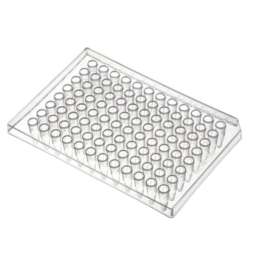 Miniatura 7 de Placas PCR de 96 pocillos de 0.0 fl oz, placa PCR de polipropileno transparente con faldón, tubos de pared ultrafinos, sin ADNasa/RNasa, paquete
