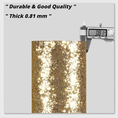 Miniatura 6 de Decotalk Papel tapiz dorado con purpurina para pegar y despegar de 17.7 x 120 pulgadas, papel de pared dorado para despegar y pegar, papel de Oro