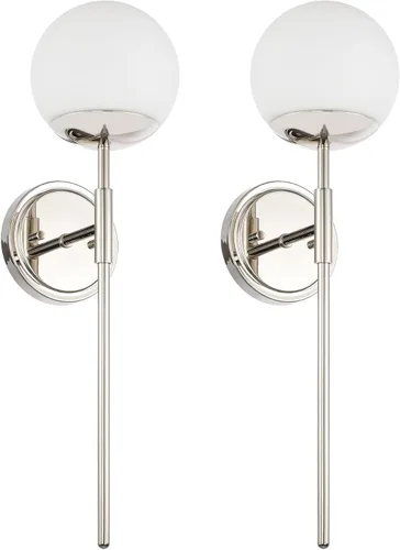 Miniatura 17 de Juego de 2 apliques de pared de latón envejecido, apliques modernos de tocador de baño para iluminación de pared, luminarias de tocador con vidrio