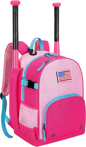 Choco Mocha TBall Bag - Mochila de béisbol y sóftbol para niños pequeños con soporte para murciélagos