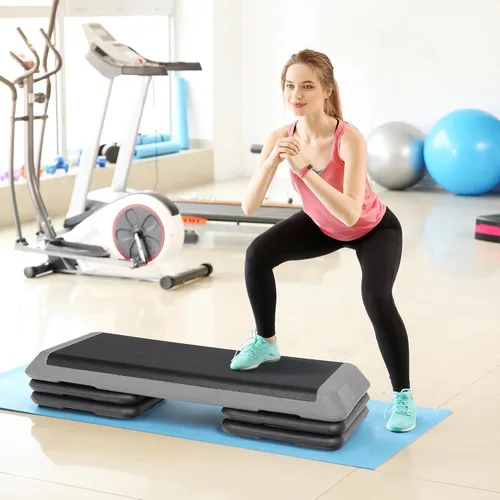 Miniatura 5 de ZENY Plataforma de Paso Aeróbico de 43 Pulgadas, Paso de Fitness Ajustable con 4 Elevador Apilables, Paso de Entrenamiento Aeróbico para Gimnasio