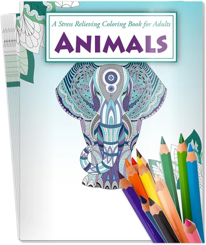 Miniatura 8 de ZOCO Libros para colorear de animales, paquete de 10 unidades, regalos de relajación para adultos, personas mayores, adolescentes y niños, ideal Sin