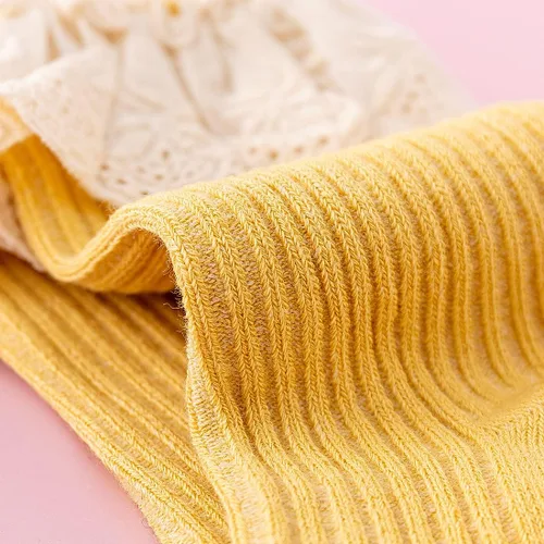 Miniatura 2 de HOUSEYUAN Calcetines largos con volantes hasta la rodilla para bebé niña pequeña calcetines de princesa lindos con volantes vestido de bebé