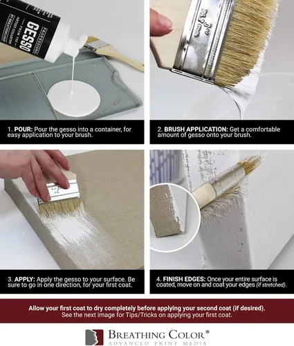 Miniatura 5 de Imprimación de lona de gesso blanco de 32 onzas ¡Dale a tu arte la mejor base prime! Evita que la pintura se absorba. Ya sean acrílicos, óleos