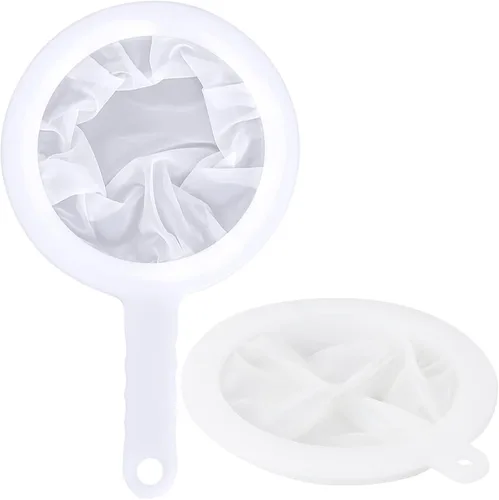 Miniatura 9 de Xeahung Coladores de plástico y coladores de malla fina, coladores de malla de nailon para cocina, colador de malla pequeño con asa, filtro