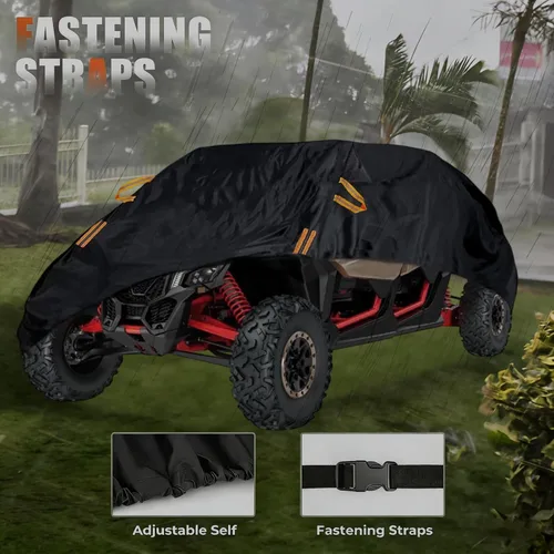 Miniatura 4 de UTV Cover for CFMoto UForce LE 2003-2022, All Weather Outdoor UTV Storage Cover with Windproof Buckles & Elastic Hem, Water Resistant for Side by