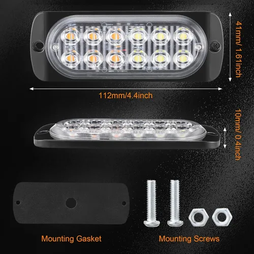Miniatura 3 de Leelosp 14 luces estroboscópicas LED de 12 luces LED para remolque, vehículos de construcción, montaje en superficie, faros de peligro