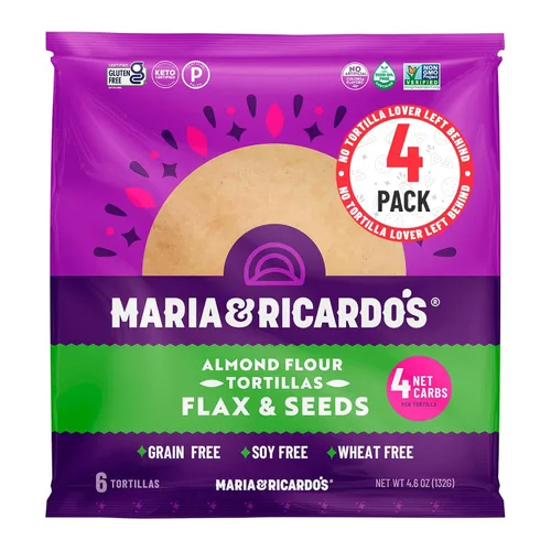 Miniatura 9 de Maria & Ricardo's KETO Tortillas Condimento de almendras 'Everything Seasoning' Bajo en carbohidratos Sin granos Paleo Sin OMG Vegano