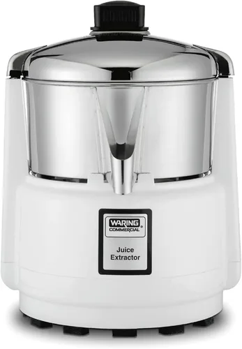 Waring Máquina extractora de jugo comercial de servicio medio, motor de 3600 RPM, cesta de acero inoxidable, jugo sin pulpa para bares y