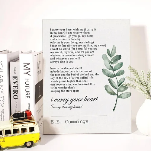 Miniatura 4 de Lienzo inspirador para pared, con frase motivacional I Carry Your Heart, pintura impresa en lienzo para oficina, hogar, decoración de pared