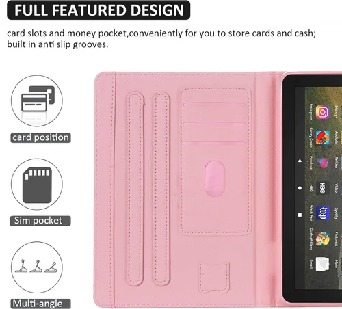 Miniatura 7 de Dteck Funda para tablet Fire HD 8 y Fire HD 8 Plus, (pantalla HD de 8 pulgadas, 10ª generación) – Funda protectora de cuero con tapa plegable