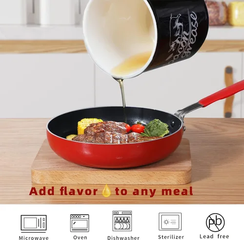 Miniatura 2 de ONTUBE Contenedor de grasa de tocino de cerámica con colador, recipiente para almacenamiento de aceite de cocina con colador para cocina