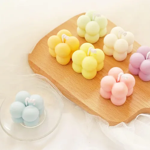 Miniatura 3 de Moldes de vela de burbujas 3D - Molde de silicona de cubo de 12 cavidades para hacer velas y jabón, molde de pastel de burbuja para hornear pastel