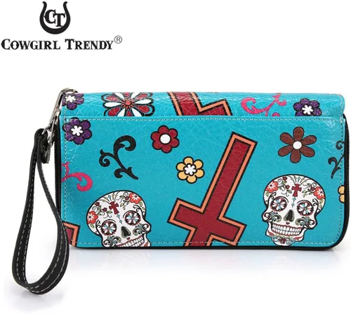 Miniatura 3 de Sugar Skull - Cartera de mano con cruz occidental para el Día de los Muertos