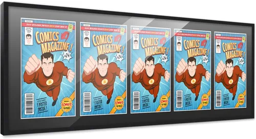 Miniatura 111 de Poster Palooza Marco de cómic con paspartú para 1 cómic de la Edad de Bronce publicado entre 1970 y 1985, marco de cómic negro para cómic de 7.25 x