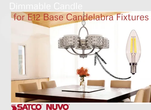 Miniatura 2 de Satco S29877 Bombilla de candelabro en acabado claro, transparente
