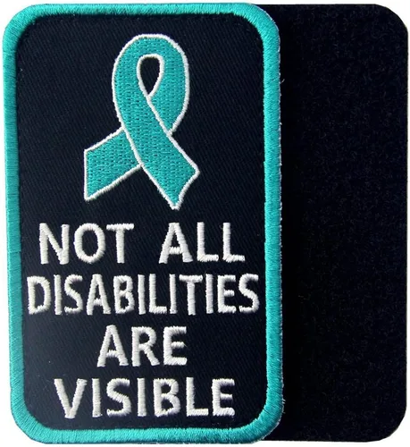 Miniatura 5 de Not All Disabilities are Visible Chalecos/Arneses Service Perro Emblema Bordado Sujetador Gancho y Bucle Parche Azul