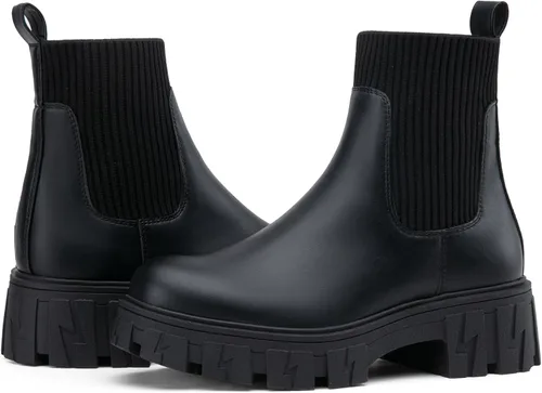 Miniatura 7 de Jeossy Botines 9610 para mujer, con plataforma Chelsea, tacón grueso, suela elástica