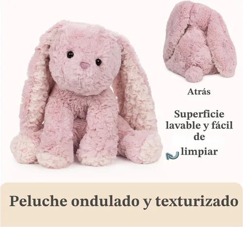 Miniatura 5 de GUND - Animal de peluche de la colección Cozys, conejo para decoración de primavera, conejo de peluche para edades de 1 año en adelante, rosa, 10