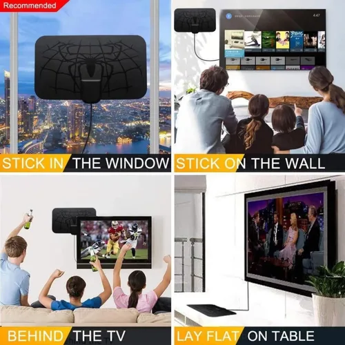 Miniatura 6 de Antena de TV digital HD mejorada 2025 para interiores para Smart TV, amplificador de largo alcance de más de 980 millas, amplificador de señal de TV