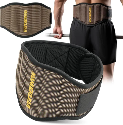 Miniatura 9 de MANUEKLEAR Cinturón de Levantamiento de Pesas para Gimnasio, Cinturón de Entrenamiento de Levantamiento de Pesas y Powerlifting para Hombres