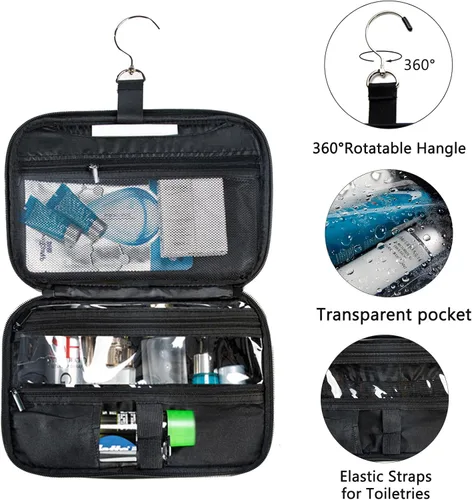 Miniatura 3 de Bolsa de aseo colgante para hombres y mujeres, bolsa de viaje BAGSPRITE para artículos de tocador, bolsa de afeitar resistente al agua para hombres