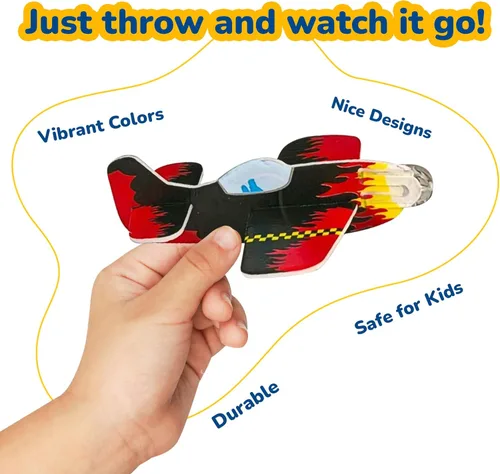 Miniatura 3 de ArtCreativity Aviones de espuma para niños, juego de 72 aviones ligeros con varios diseños, aviones planeadores de espuma empaquetados