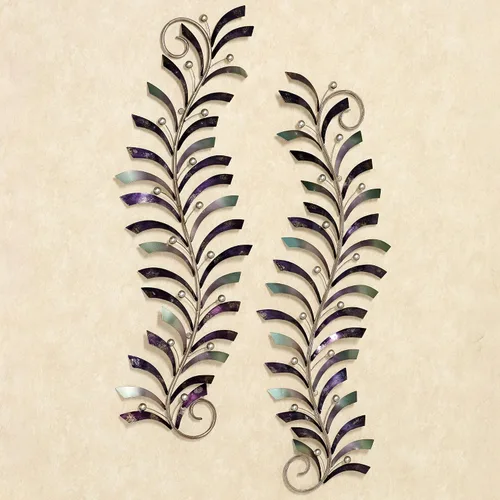 Miniatura 2 de Natures Dance - Juego de 2 piezas de arte de pared de metal, color morado