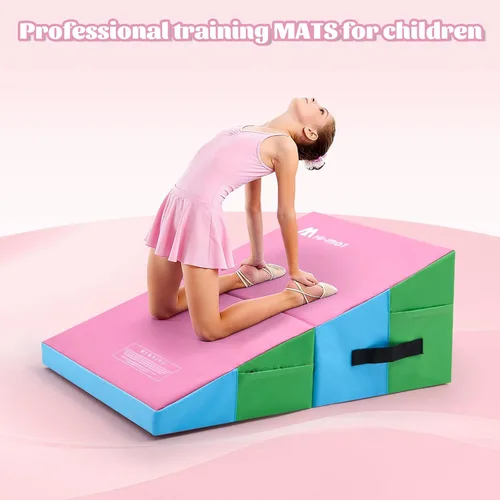 Miniatura 3 de Colchoneta de gimnasia con cuña inclinada para niños, para interiores y exteriores, equipo de entrenamiento y ejercicio, gimnasio en casa, yoga