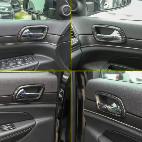 Miniatura 3 de CheroCar Grand Cherokee - Cubierta para manija interior de puerta para Jeep Grand Cherokee 2011-2026, 4 piezas ABS rojo interior manija de puerta