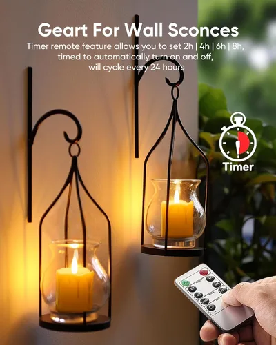 Miniatura 3 de Homemory Velas votivas parpadeantes sin llama con control remoto y temporizador de 2 x 2 pulgadas, funciona con pilas, paquete de 6 velas falsas