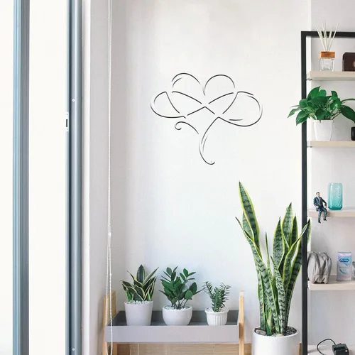 Miniatura 8 de MayLove-US Decoración de pared de metal con corazón infinito, decoración única de pared de corazón infinito, placa de letrero de amor, arte Blanco