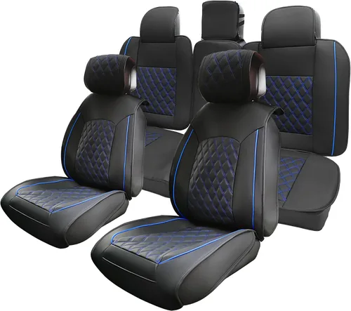 Miniatura 8 de uxcell Fundas de asiento delantero y trasero para Toyota Tacoma 2005-2015 2016-2023 2024, protectores de asiento impermeables de piel sintética
