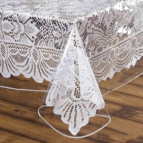 Efavormart - Mantel de vinilo cuadrado transparente de 54 x 54 pulgadas, respetuoso con el medio ambiente, impermeable, para mesas de cocina,
