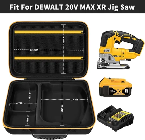 Miniatura 2 de ANKHOH Funda para sierra de calar DEWALT 20V MAX XR DCS334B, bolsa de herramientas eléctricas para sierra de habilidad, batería y accesorios de Negro
