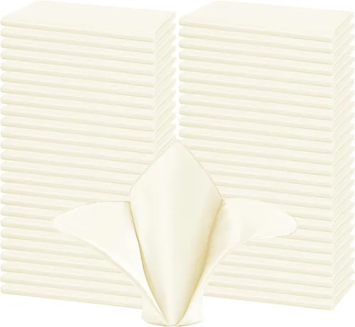 Miniatura 14 de 50 servilletas de tela de satén color burdeos, servilletas cuadradas de 20 x 20 pulgadas, servilletas de mesa de tela suave y lisa, servilletas