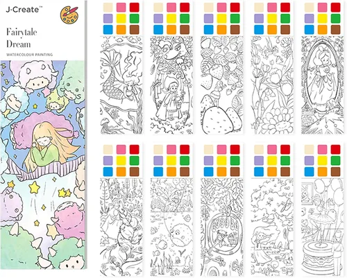 Miniatura 11 de Juego de papel para colorear de acuarela, todo en un bolsillo, libro de pintura de acuarela, artes y manualidades creativas para adultos Serie Animal
