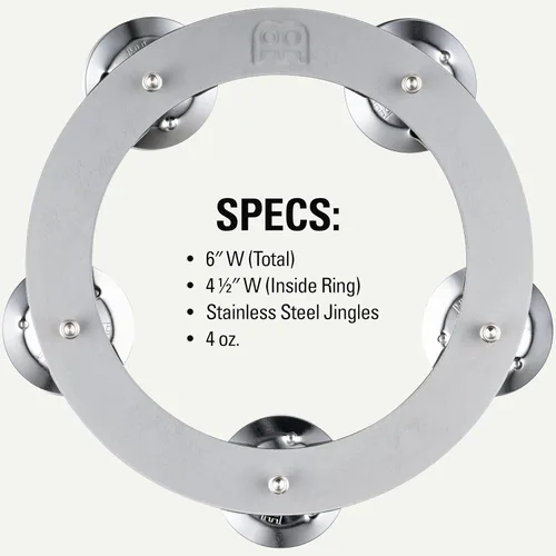 Miniatura 5 de Pandereta de efecto de cascabel Ching Ring, de acero inoxidable — NO FABRICADO EN CHINA — Para hihats, crashes, rides y stacks
