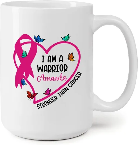 Miniatura 12 de Taza personalizada para sobrevivientes de cáncer, taza de cáncer de mama, taza de cinta rosa, regalo para sobreviviente de cáncer de mama, taza