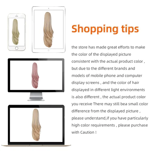 Miniatura 8 de Extensiones de cabello sintético con clip rubio, cola de caballo, 18 pulgadas, lacio, 4.2 onzas, postizos, para mujer, Yaki esponjoso, enredado