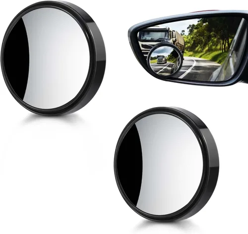 OBTANIM Paquete de 2 espejos de punto ciego de 2 pulgadas de ángulo ajustable HD de vidrio redondo de visión trasera para automóvil, accesorios de